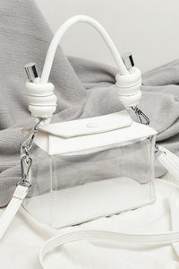 White Minimalism Clear PVC Square Shoulder Bag