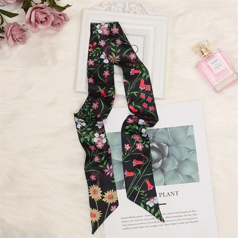 Horse Printing Bag Scarf 2024 New Small Skinny Silk Scarf Women Luxury Brand Foulard Women Tie Fashion Head Scarves For Ladies