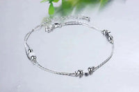 100% 925 Sterling Silver Snake Chain Pearls Anklets For Women Fashion Silver 925 Jewelry Wholesale DA387