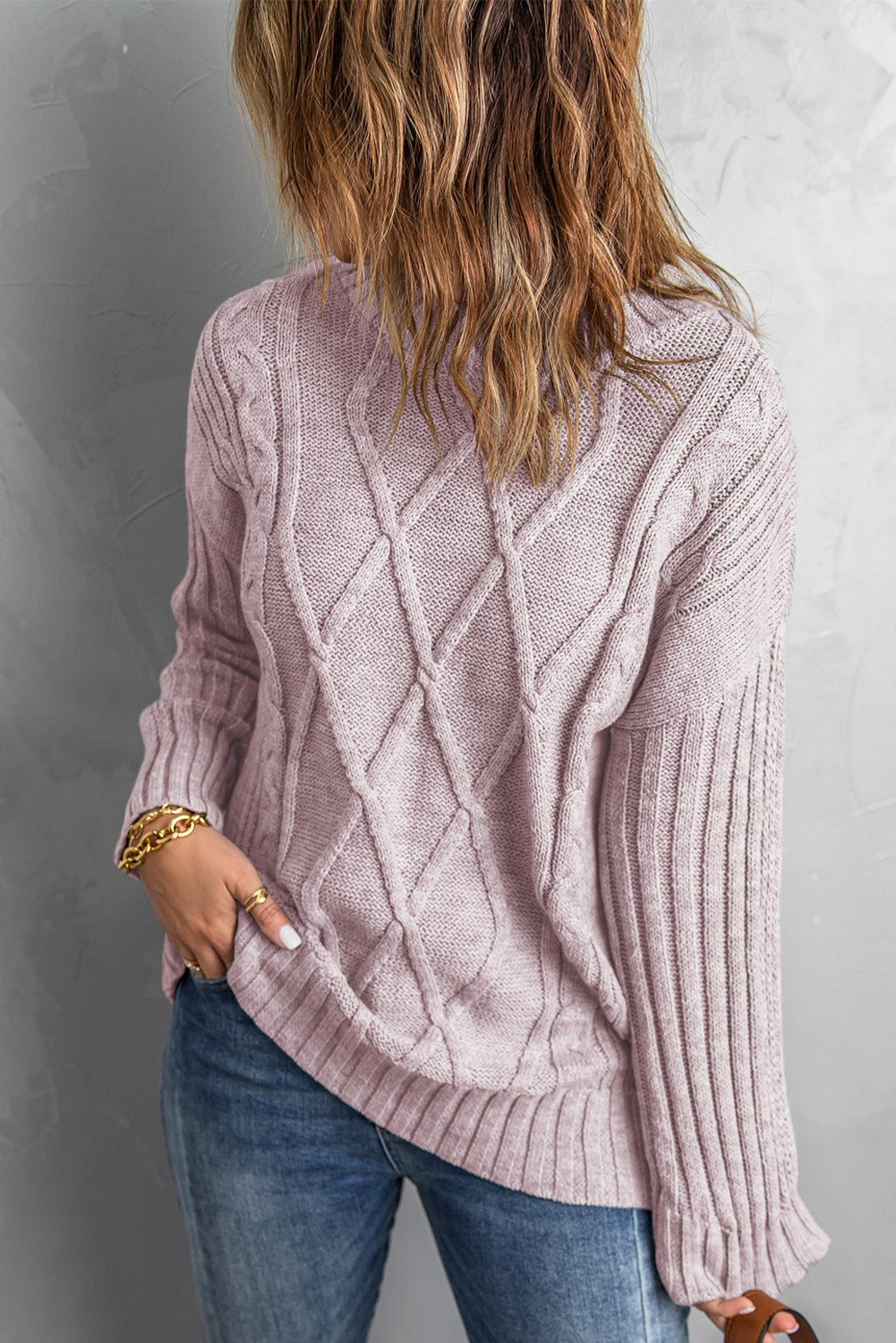 Wine Oversize Thick Pullover Sweater