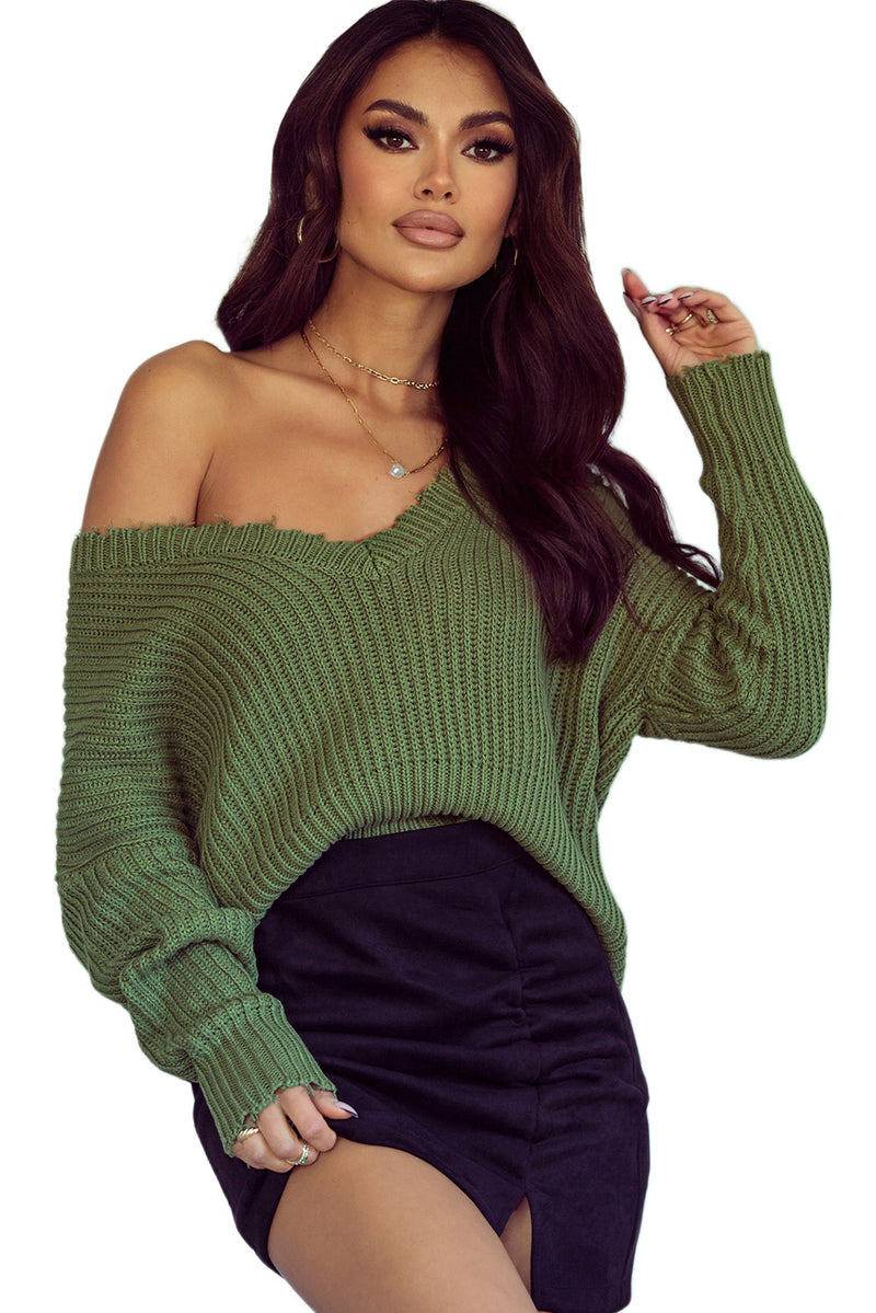 Color block Love Distressed Sweater