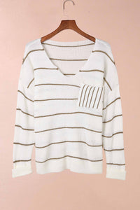 Stripe Chest Pocket Striped Sweater