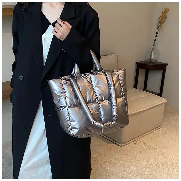 Handbag Female Large-capacity Bag Female New Tide Fashion Shoulder Bag Fall And Winter Cotton Bag Hundred Tote Bag