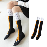 Chicken Paws Feet Long Socks Women Over The Knee Stockings Funny Cartoon Chicken Leg Claw Ladies 3D Print Thigh High Socks Gifts