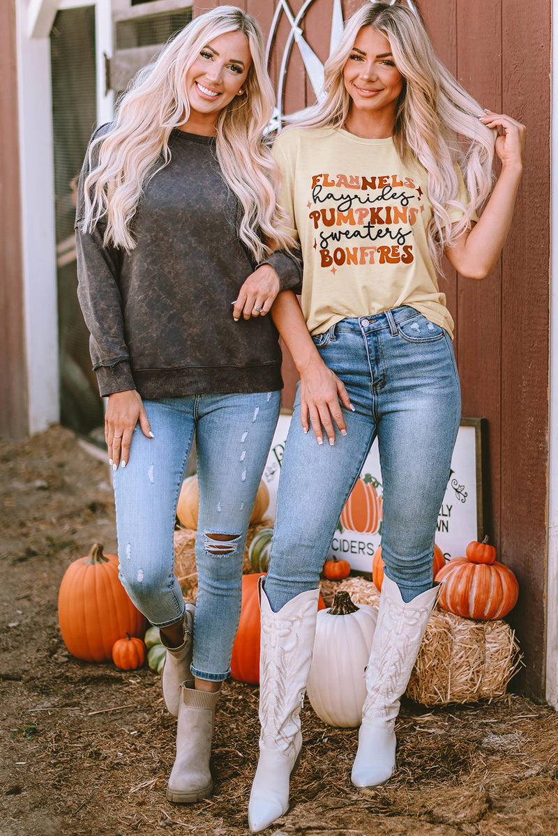 Khaki Flannels Hayrides Pumpkins Sweaters Bonfires Tee