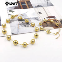 WT-JF350  WKT 2024 Luxury Yellow Brass Chain Pretty Bracelet Round Bead Women Gift Jewelry New Accessory Wedding