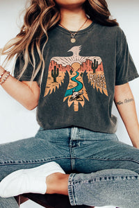 Black Roam Free Desert Bird Graphic Tee