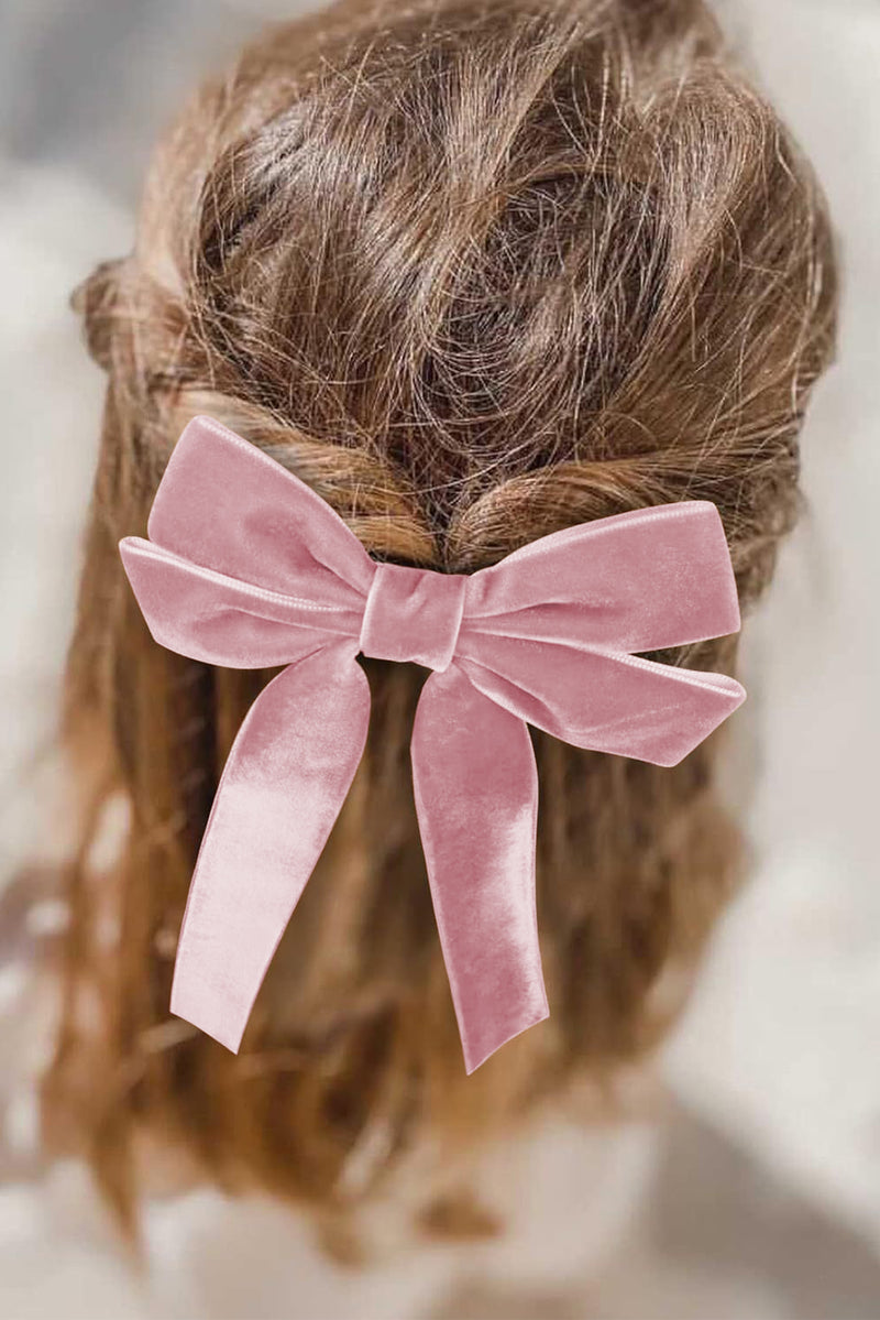 Pink Velvet Bowknot Frenchy Girl Fashion Hair Clip