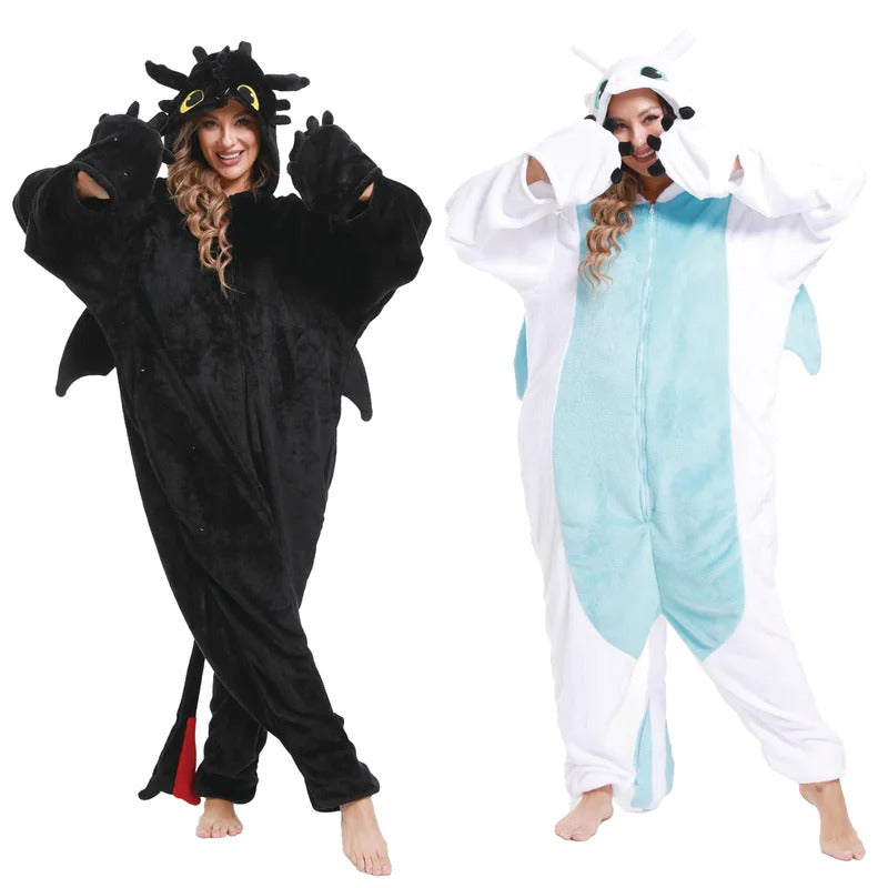 Kigurumi Toothless Onesie Pajamas Adult Jumpsuit Animal Onesies Pyjamas How to Train Toothless Dragon Pajama Cosplay Costume