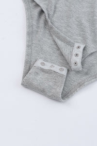 Gray Drop Shoulder Sleeve Oversize Bodysuit