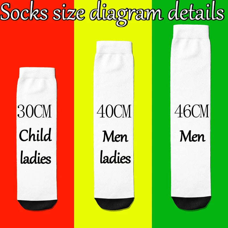 fashion custom face socks 3d printing custom text plus photos trend personality long socks the best gift for family and friends