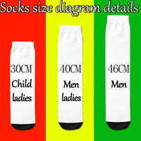 fashion custom face socks 3d printing custom text plus photos trend personality long socks the best gift for family and friends