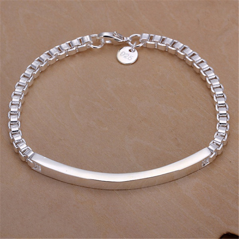 925 Sterling Silver Exquisite Solid Chain Bracelet Fashion Charm Women Men Solid Wedding Cute Simple Models Jewelry