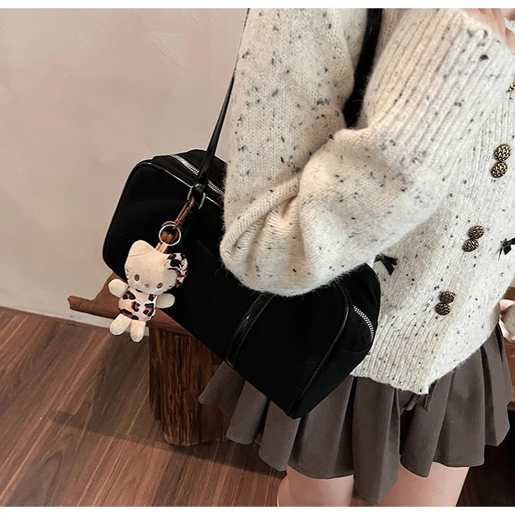 Casual Large Capaci Suede Bag Women 2024 New Autumn and Winter Retro Brown Commuter Shoulder Bag Pillow Bag