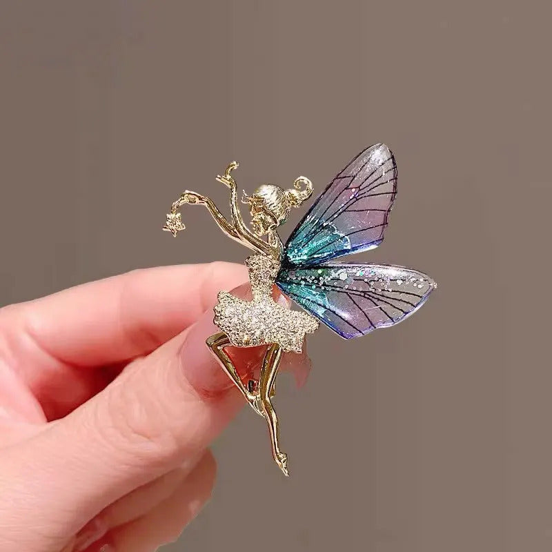 Trendy Faery Elf Butterfly Dragonfly Acrylic Brooches For Women Girls Multicolour Plastic Insect Birthday Party Daily Jewelry