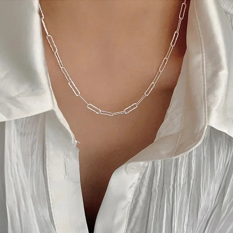 Popular Sparkling Necklace for Women Silver Colour Clavicle Chain Choker Fashion Jewelry Wedding Party Birthday Gift