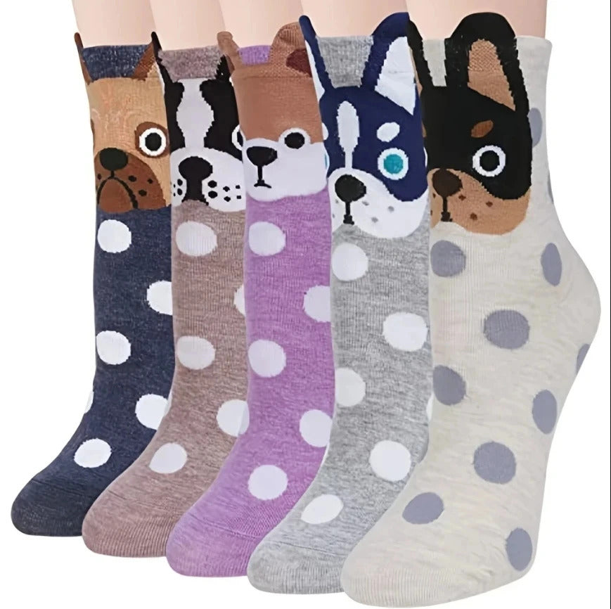 14/5/4 Pairs Retro Floral Socks , Texture Solid Socks , Women's Socks & Hosiery Mid-calf Socks Rustic Retro Casual Socks