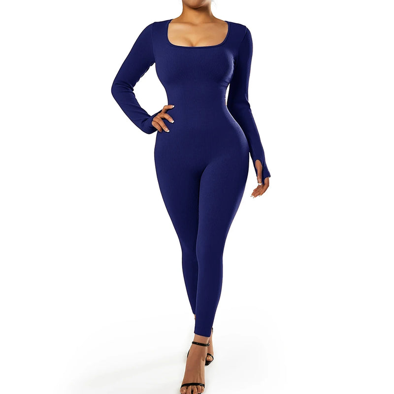 Bodycon Slim Jumpsuit For Women‘s Clothing Zipper Casual Brown Fitness Rompers Autumn 2024 Playsuit Activity Streetwear Overall