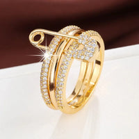 Fashion Pin Connection Three Layers Designer Fashion Ring for Women Valentine's Day Gift Jewelry R7393