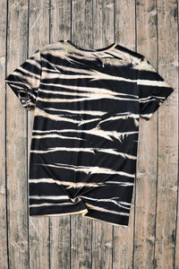 Blue Animal Stripe Bleached NASHVILLE Guitar Graphic Tee