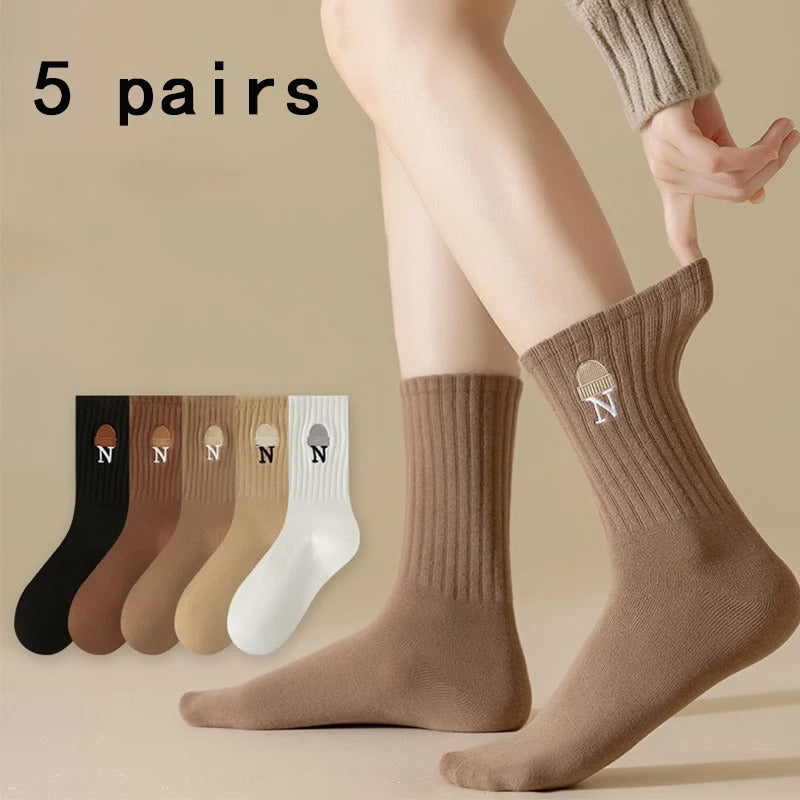 3/5/6/10 Pairs of WOMEN and MEN Cotton Socks, Casual Breathable Short Socks, and Girls' Cartoon Bear Low Cut Ankle Boat Socks