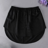 Women Girls Shirt Blouse Extender Adjustable Layering Faux Top Lower Sweep Mini Skirt False Hemline Splitting Underskirt