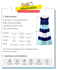 Summer Mommy and Me Family Matching Mother Daughter Dresses Clothes Striped Mom Dress Kids Child Outfits Mum Sister Baby Girl