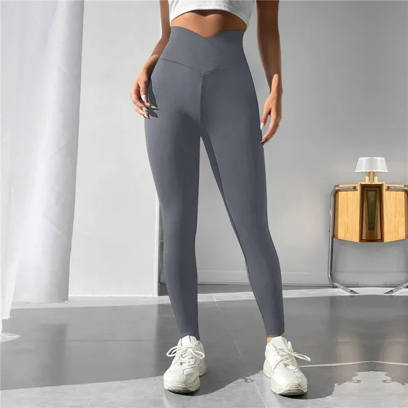 Cross Waist Head Yoga Pants