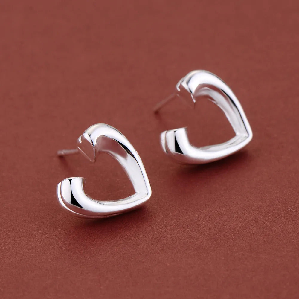 Original 925 Sterling Silver New Earrings Hearts For Women Exquisite Student Girlfriend Jewelry Accessories Wedding Fashion Gift