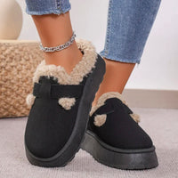 New Luxury Winter Women's Boken Shoes Plush Fashion Retro Bean Shoes Cotton Women's Flat Sole Slippers Platform Women Boots