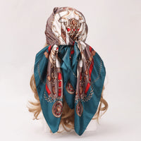 90*90cm Silk Scarf Scarftop Headwraps Women Four Seasons Hair Scarve Hijab Foulard Iuxe Bandana Femme Headscarf