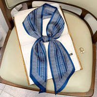 Long Silk Scarf Bag Tie Lady Neck Skinny Scarves Hairband Foulard Horse Print Brand Lady Neckerchief Ribbon 2021 Spring New