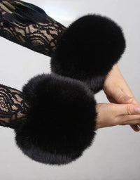 Imitation Raccoon Fox Hair Fluffy Hand Rings Fluffy Wrist Guards Women's Cuffs Imitation Rabbit Fur Bracelets Cuffs Wrist Covers