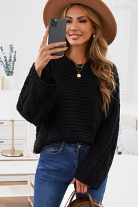 Black Cable Knit Sweater