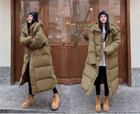 Warm Winter Pink Hooded Long Women Parkas Chaqueta Thick Cotton Padded Windproof Parcas Overcoat Casual Loose Snow Wear Jaquetas