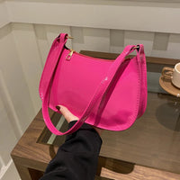 Retro Solid Color PU Leather Shoulder Underarm Bag Women's Fashion Handbags Casual Hobos Purses and Handbag Ladies Hand Bags