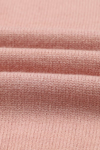 Pink Textured Bubble Sleeve Knit Sweater