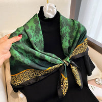 90*90cm Women Scarf Silk Feeling Hair Neck Square Brand Office bandanna muffler Waiter Flight Attendants Handkerchief Rings wrap