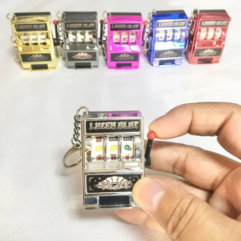 Simple Fashion Trend Keychain Toy Fruit Machine Slot Machine Keychain Personalized Creative Car Pendant Key Ring GiftAccessories