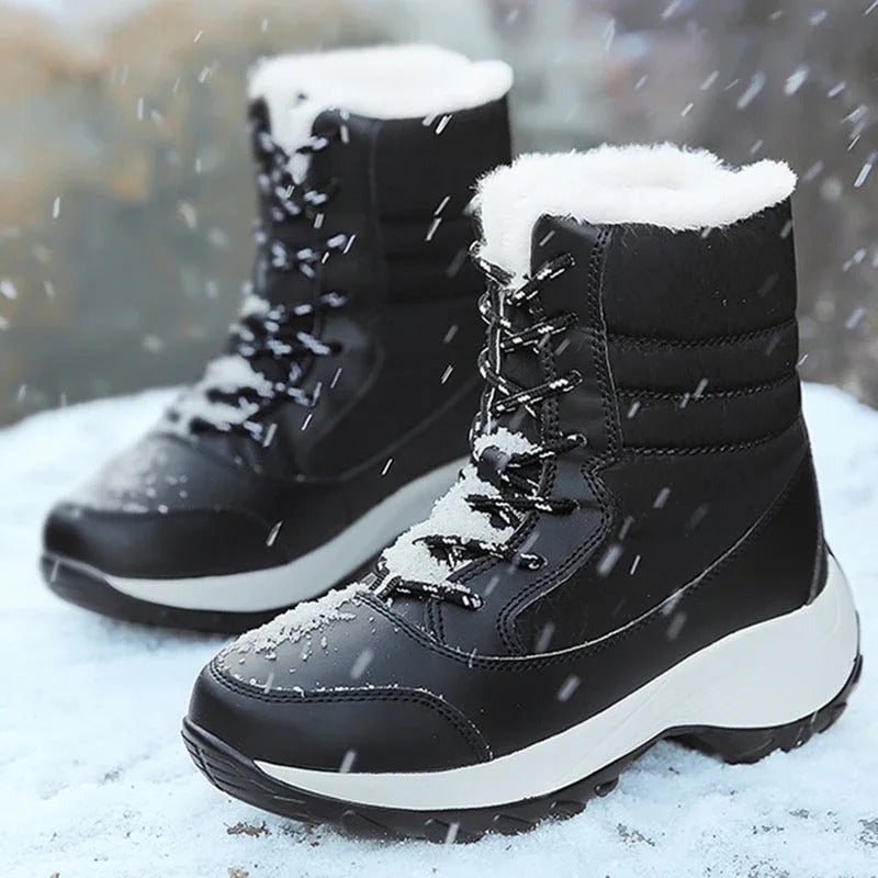 Women Boots Waterproof Heels Boots For Winter 2023 Tren Platform Ankle Boots Keep Warm Snow Shoes Plush Outdoor Short Boots