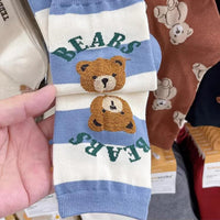 1 Pair Cartoon Bear Women Socks Comfortable Harajuku Skateboard Girl Socks Novelty Breathable Sox Christmas Gift Factory Direct