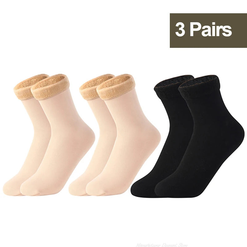 1/2/3/5/10Pairs Thermal Socks Women Winter Warm Thicken Fleece Short Socks Cashmere Wool Socks Snow Velvet Boots Home Floor Wear