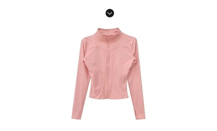 2024 Sun Quick Drying Sports Coat Women's Tight Top Yoga Jacket Long Sleeve Zipper Jacket Running Fitness Women's Jacket S-3XL