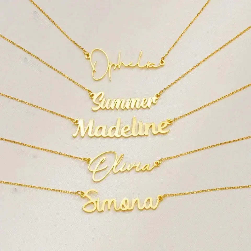 Customized Name Letter Necklace Personalized Stainless Steel Simple Pendant Clavicle Chain Women's Jewelry Valentine's Day Gift