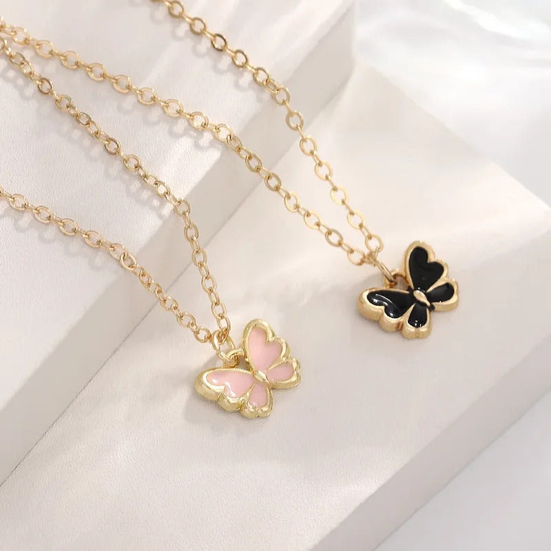 4pcs/Set Sweet Jewelry Set Butterfly Pendant Imitation Pearl Necklace Bracelet Earring Set for Women Girl Jewelry Accessories