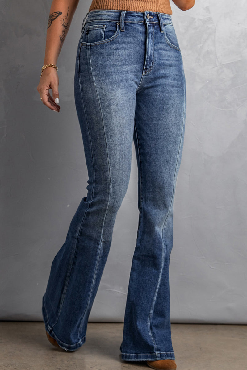 Blank Apparel - High Waist Flare Jeans with Pockets