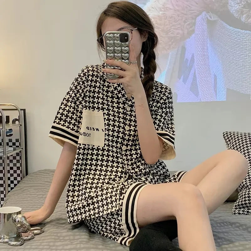 1 Piece plus Size WOMEN'S Loose Split Knee-length T-shirt Dress Casual Simple Fashionable Letter Print Nightgowns