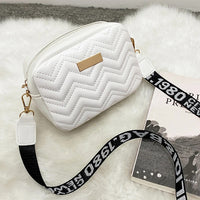 Wave Embroidery Square Bag Shoulder Strap With Printed Large Capacity Shoulder Crossbody Bag for Women