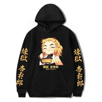 Japan Anime Demon Slayer Kawaii Rengoku Kyoujurou Graphic Print Men Women Autumn Winter Harajuku Sweatshirt Plus Size Hoodie