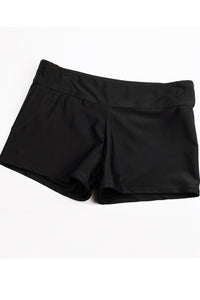 Black Solid Color High Waist Swim Bottom